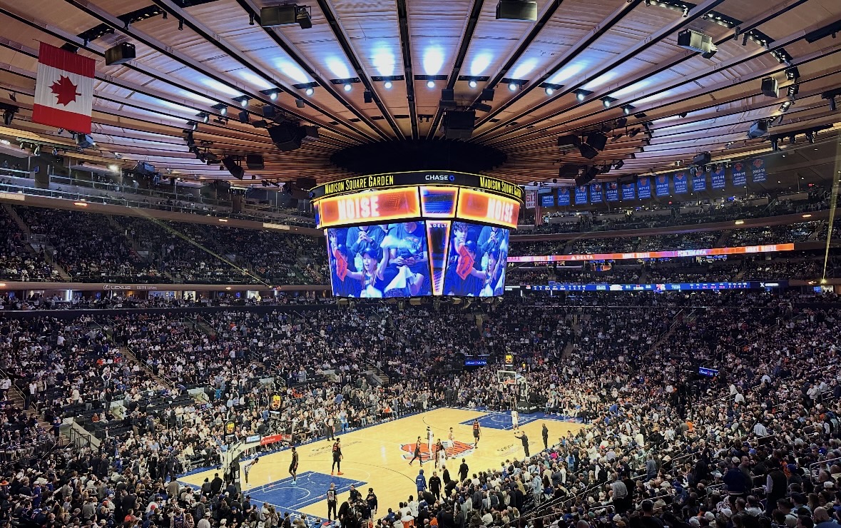 Knicks star celebrating at Madison Square Garden